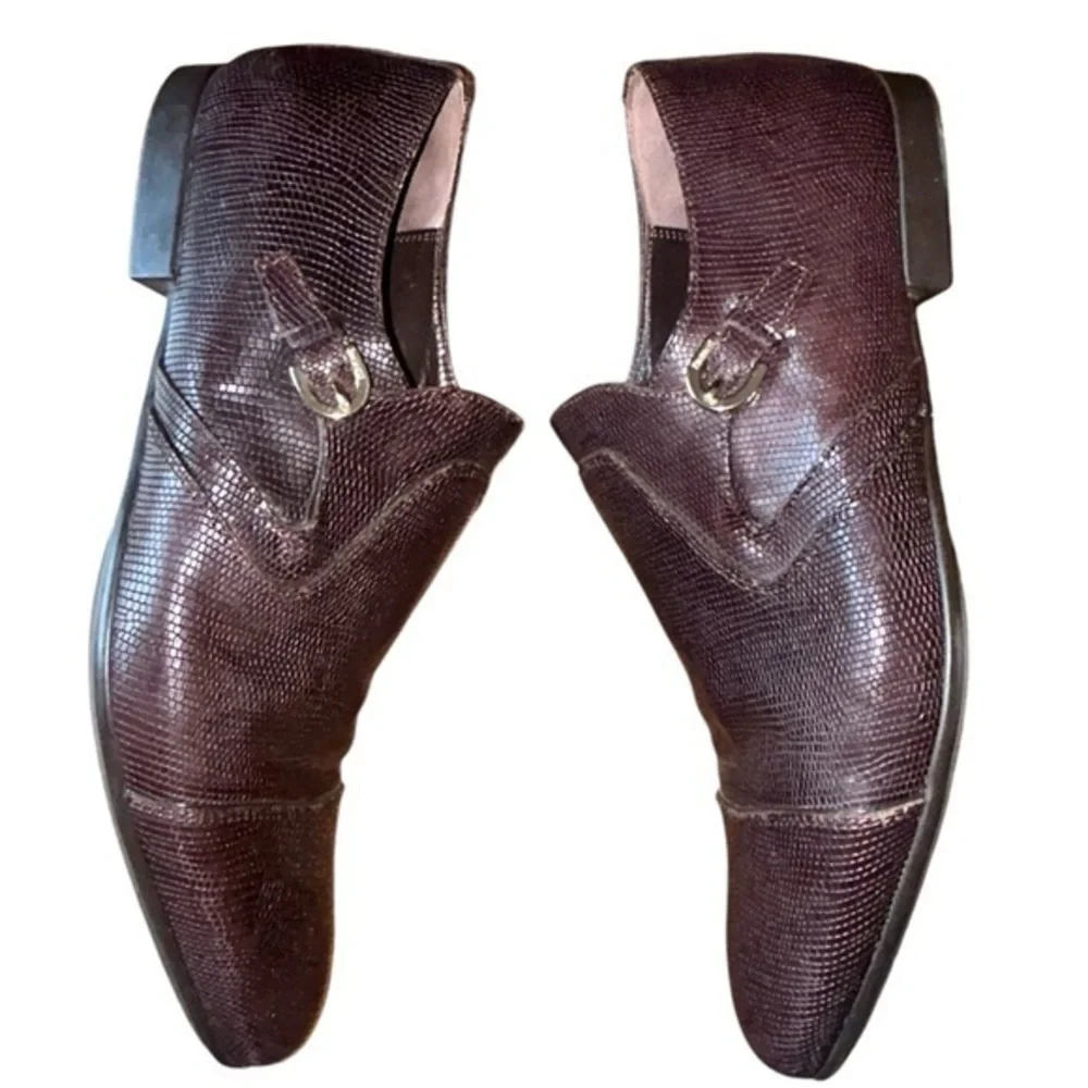 Cesare Paciotti Men’s 48309 Iguana Monk‎ Strap Italian Shoes Brand Size 8 US 9